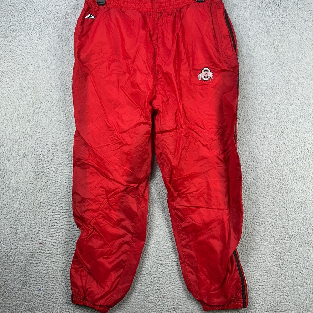 VINTAGE Ohio State Buckeyes Nylon Pants Jogger‎ Mens XL Red Hiking Pro Player